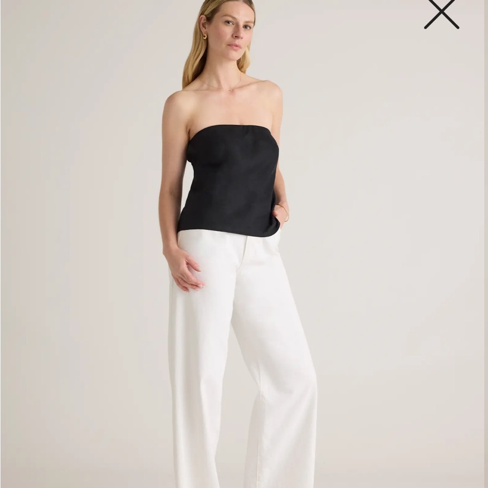 Quince - 100% European Linen Strapless Top - Picture 3 of 8